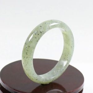 58mm Certified Grade Natural Green Black Jade Jade Bangle Bracelet Z4534 Inside